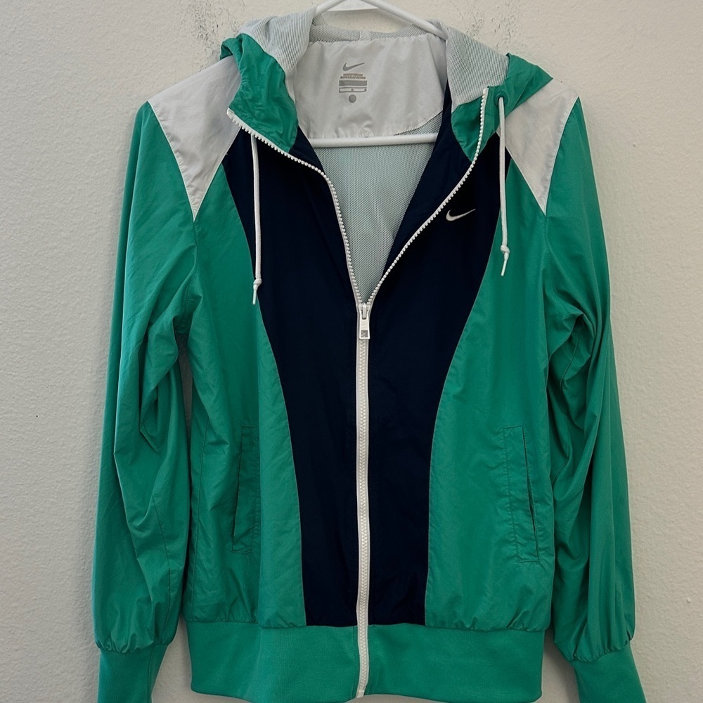 Nike Women's Teal and Navy Utility wind breaker Jacket